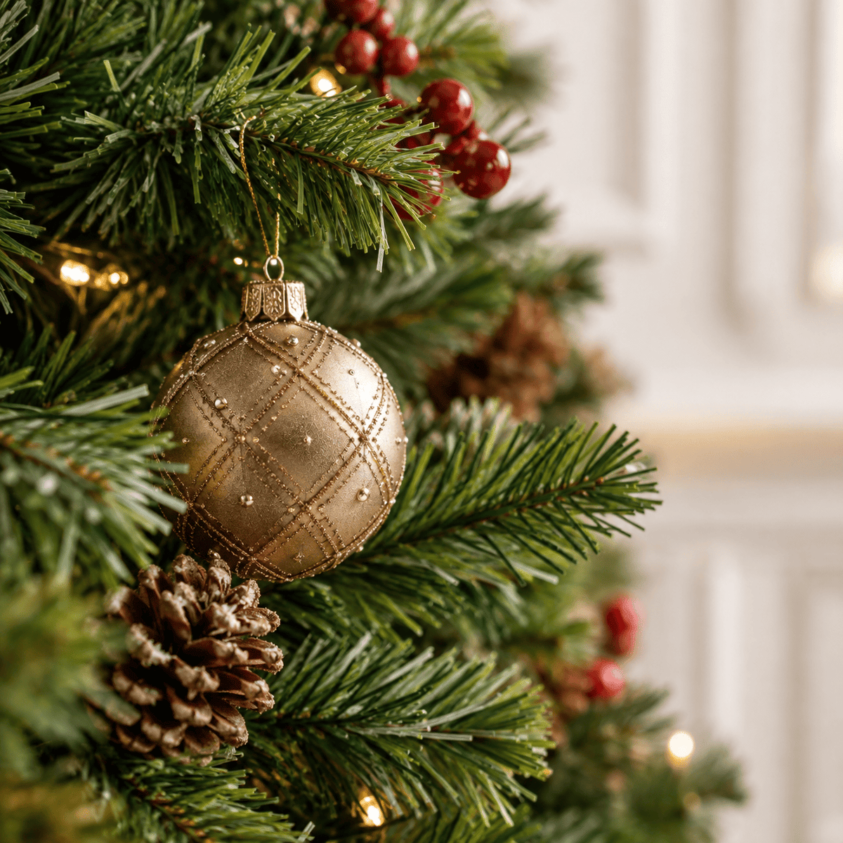 Green Pre-Lit Entrance Christmas Tree with Warm White LED Lights