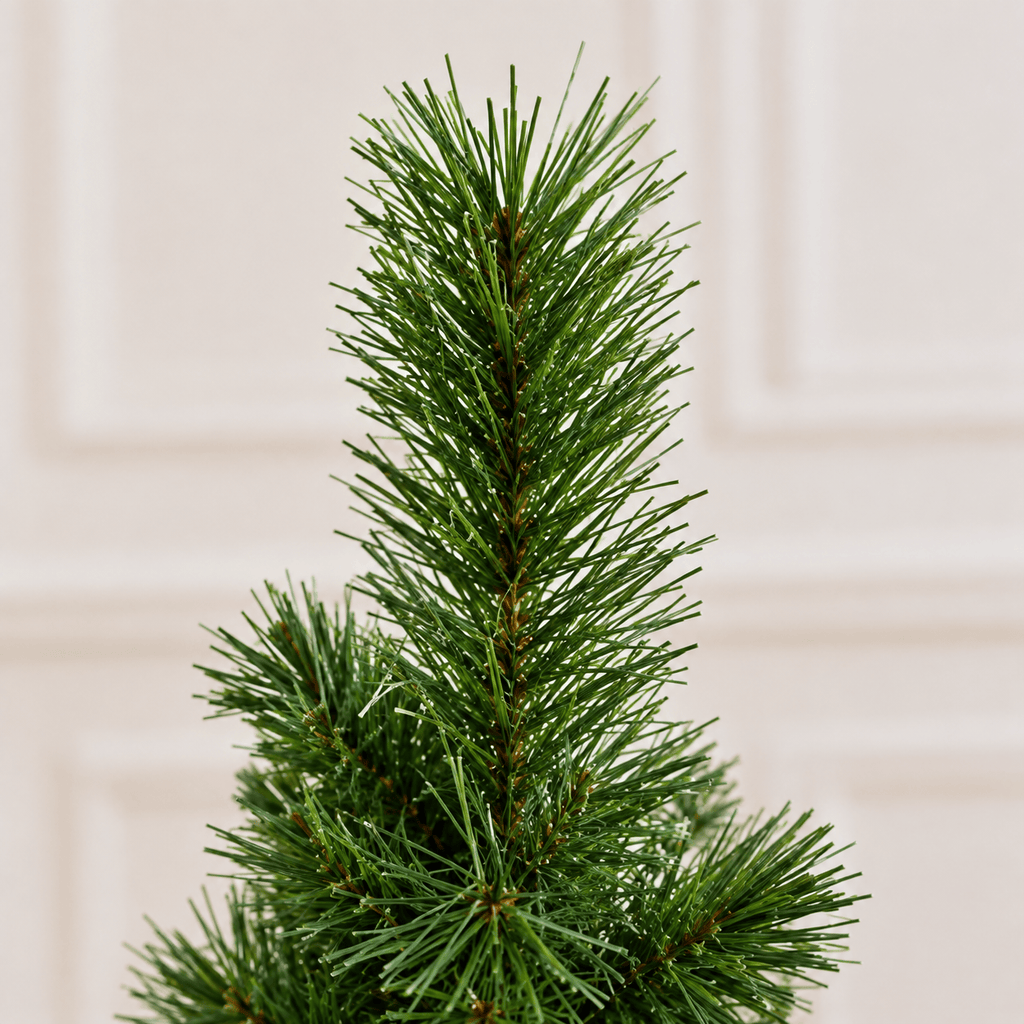 Green Pre-Lit Pathway Christmas Trees with Red Ornaments & LED Lights