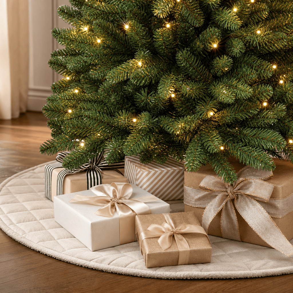 Green Pre-Lit Pencil Christmas Tree with 392 Tips & 140 LED Lights