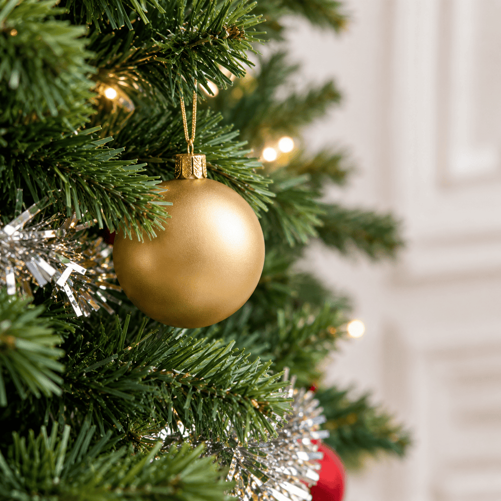 Green Pre-Lit Tinsel Christmas Tree with 50 Multicolor LED Lights