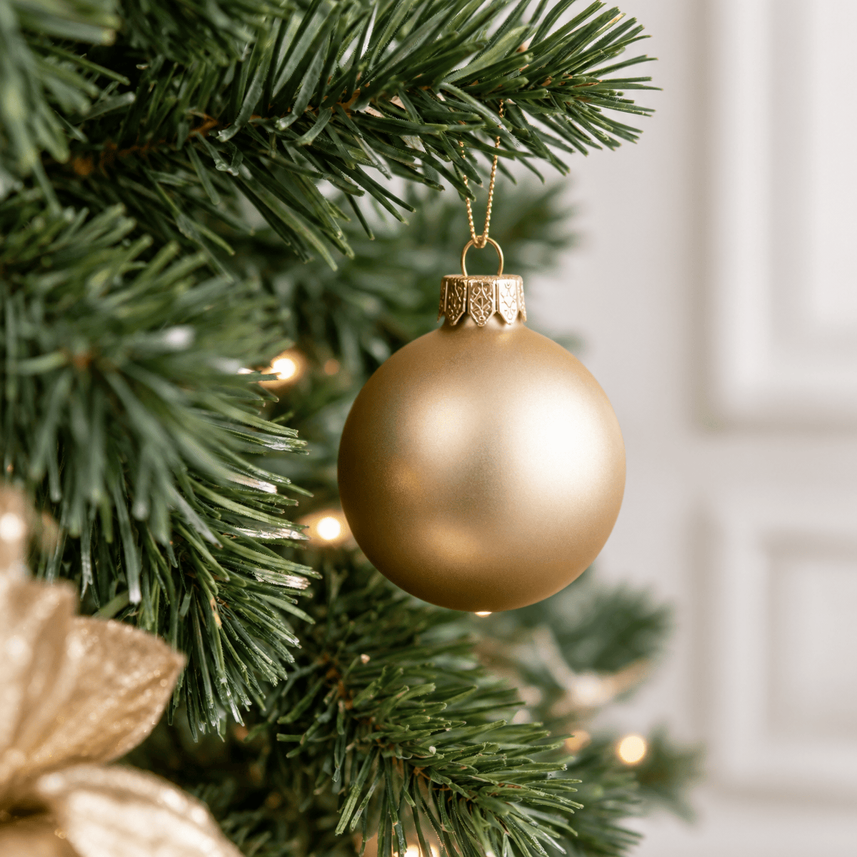 Green Unlit Artificial Christmas Tree, PVC Hinged Branches & Metal Sta