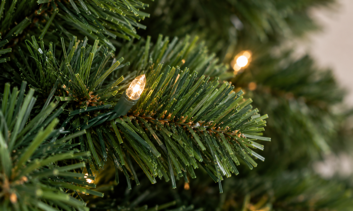 Green Whimsical Christmas Tree with Pre-Lit Warm White LEDs - Fullness