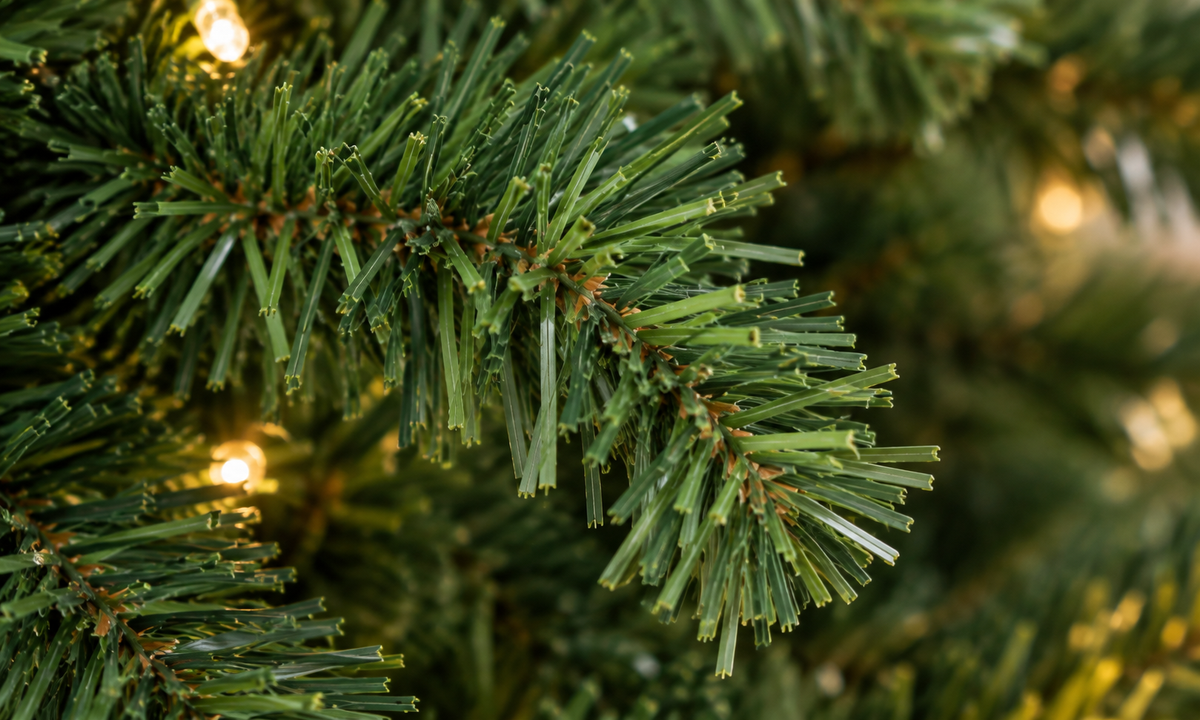 Green Whimsical Christmas Tree with Pre-Lit Warm White LEDs - Realism