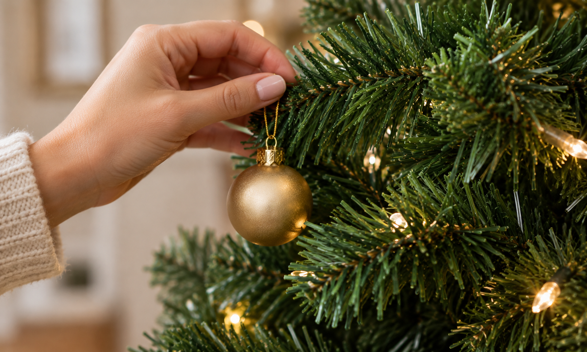 Green Whimsical Christmas Tree with Pre-Lit Warm White LEDs - Style