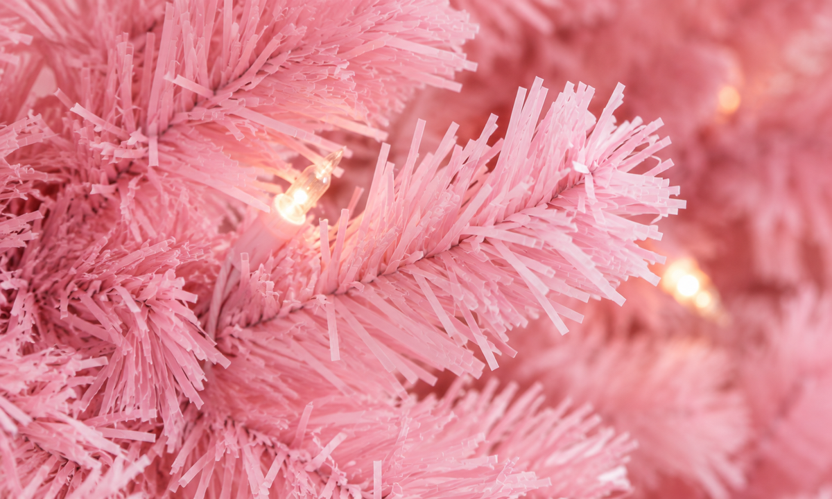 Pink Artificial Christmas Tree with 1,288 Branch Tips - Fullness
