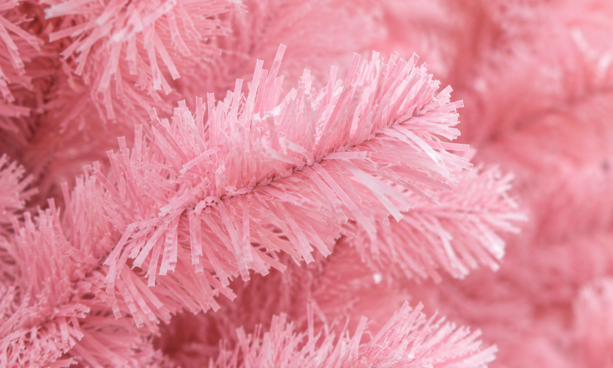 Pink Artificial Christmas Tree with 1,288 Branch Tips - Realism