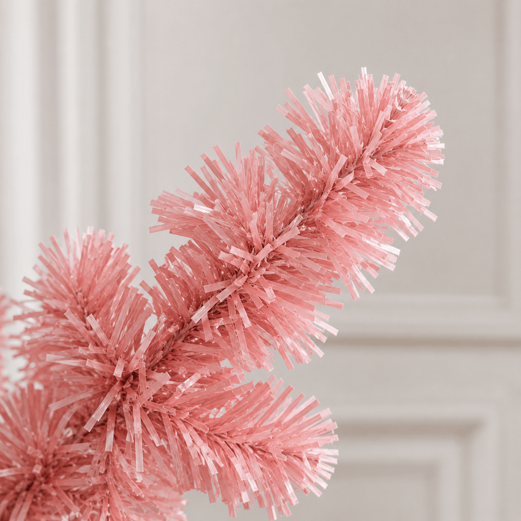 Pink Artificial Christmas Tree with 250 LED Lights, Hinged Branches