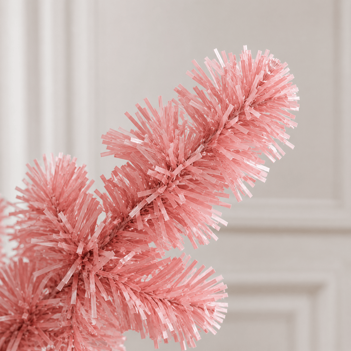 Pink Artificial Christmas Tree with 250 LED Lights, Hinged Branches