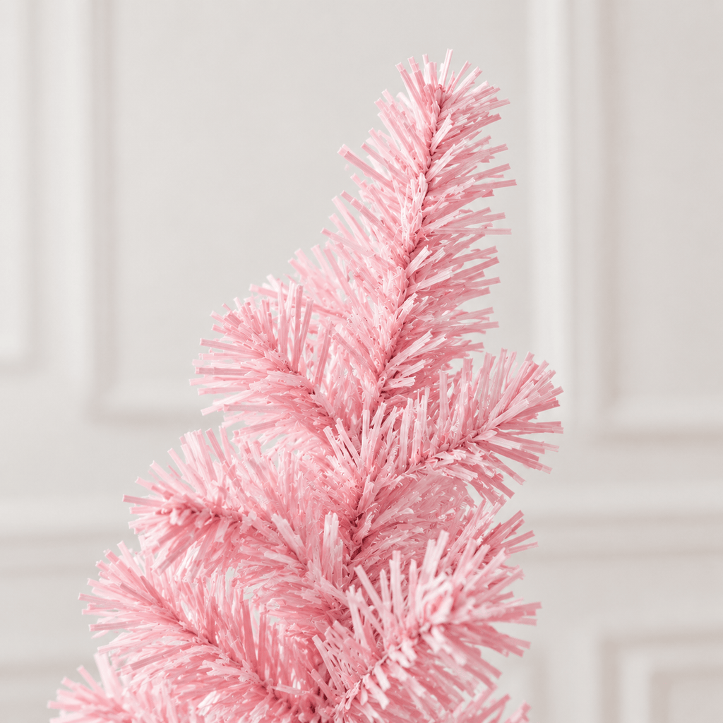Pink Artificial Christmas Tree with Auto-Open Hinged Branches & Stand