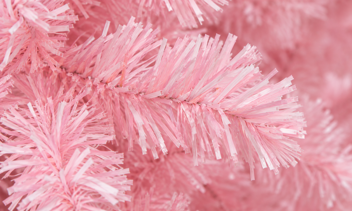 Pink Artificial Christmas Tree with Hinged Branches - Realism