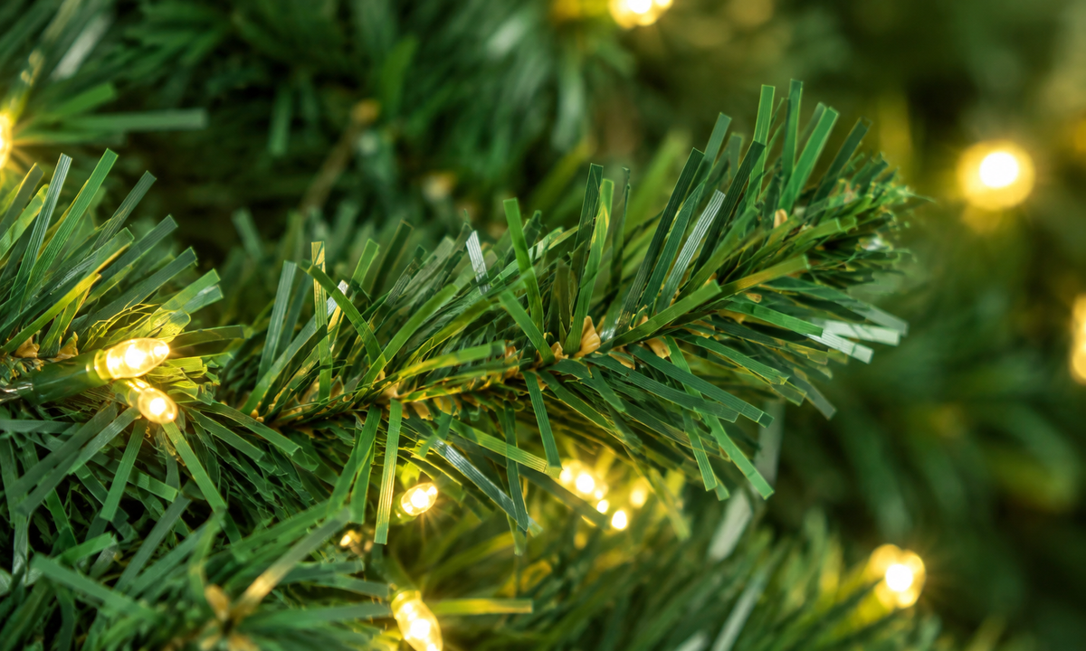 Pre-Lit Cactus Christmas Tree with LED Lights and Ornaments - Realism