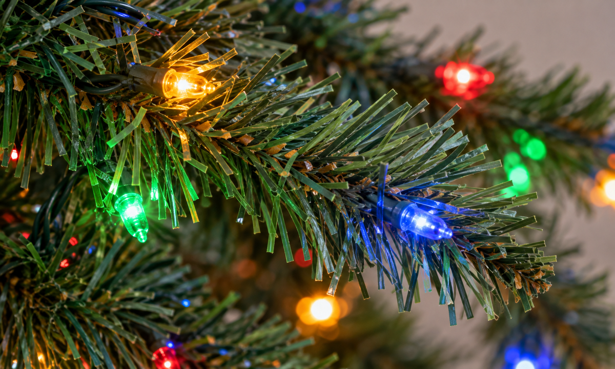Pre-Lit Christmas Palm Tree with Multicolor LED Lights - Realism