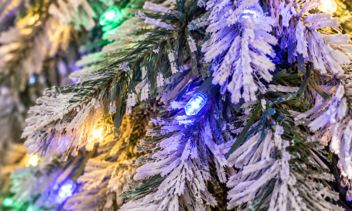 Pre-Lit Pencil Christmas Tree with Colorful LED Lights - Fullness