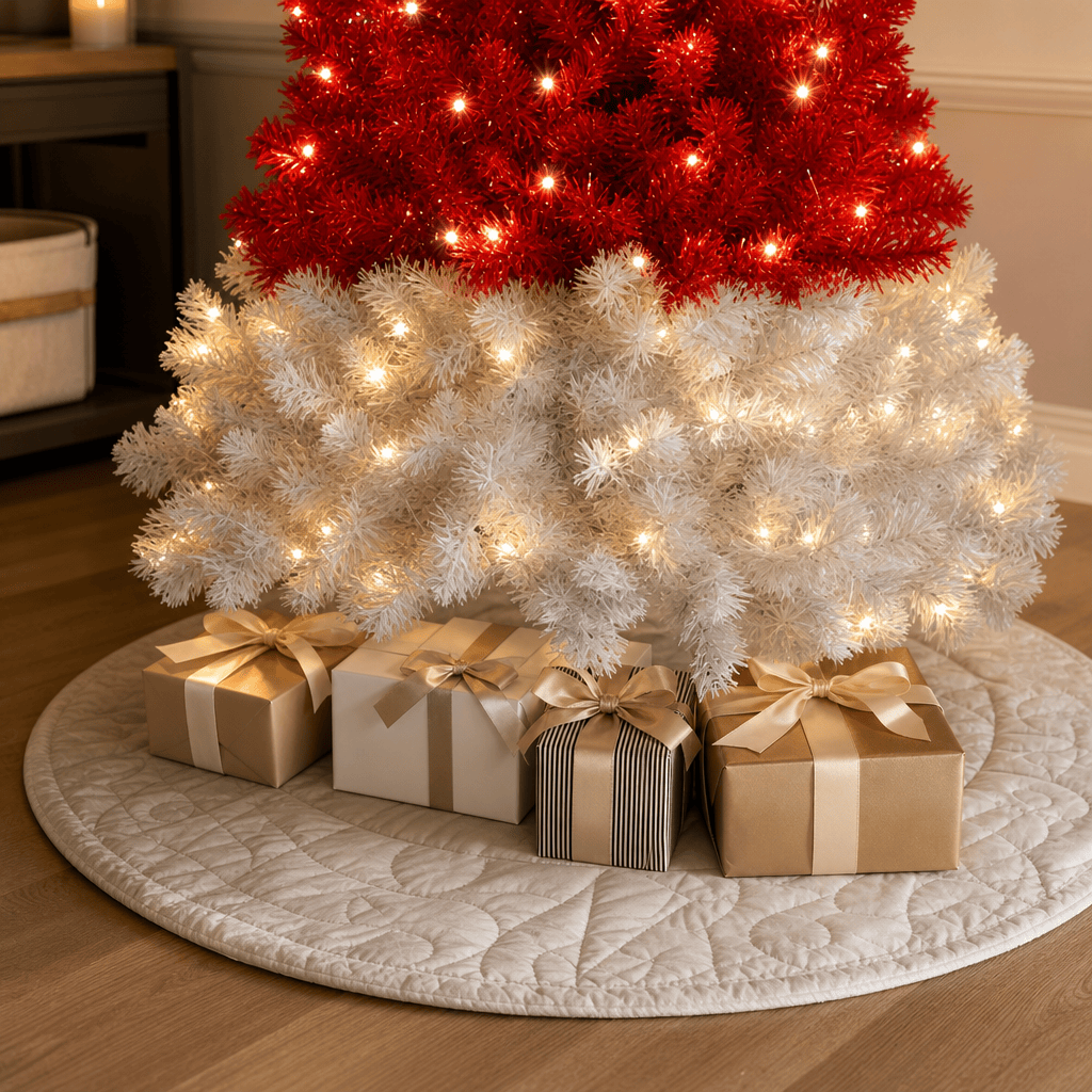 Pre-Lit Red Santa Hat Christmas Tree with 300 LED Lights, 1050 Tips