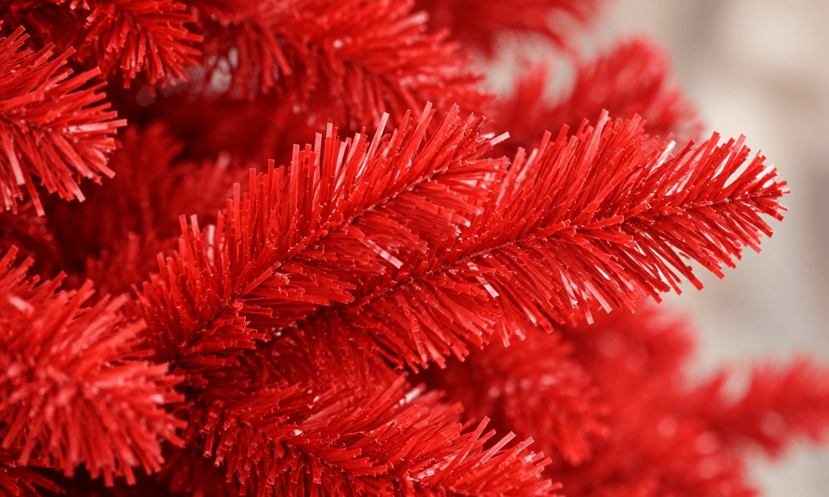 Red Artificial Christmas Tree with Dense PVC Branch Tips - Realism