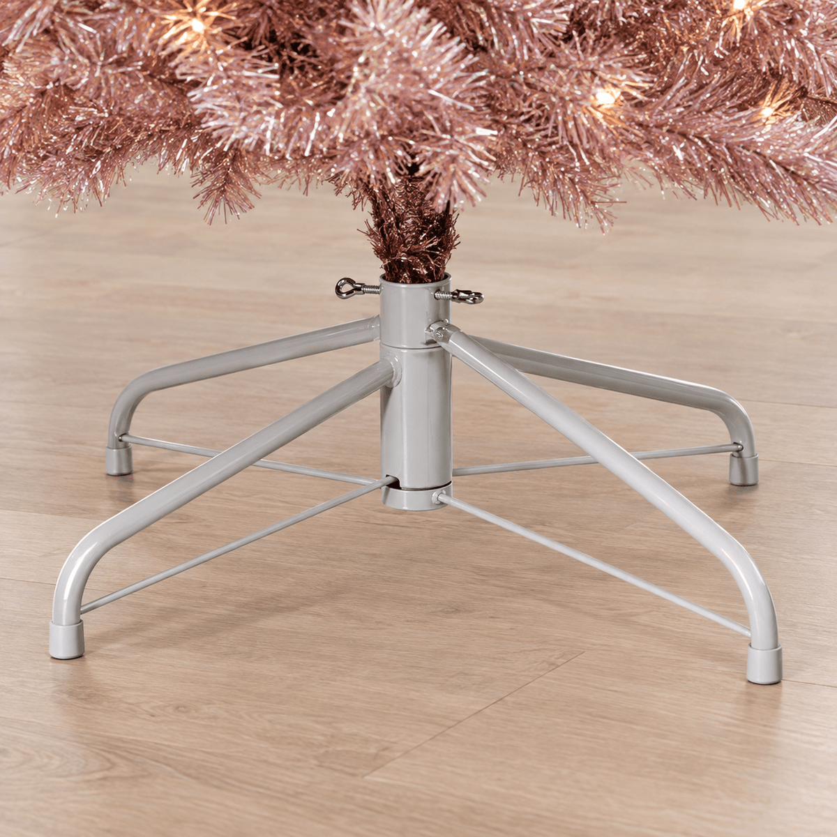 Rose Gold Pre-Lit Artificial Christmas Tree with LED Lights & Stand