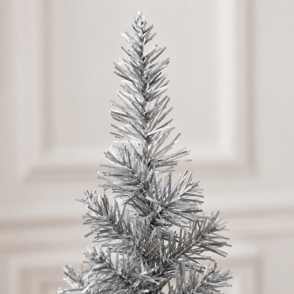Silver Pencil Artificial Christmas Tree, 294 Tips, Unlit Slim Design