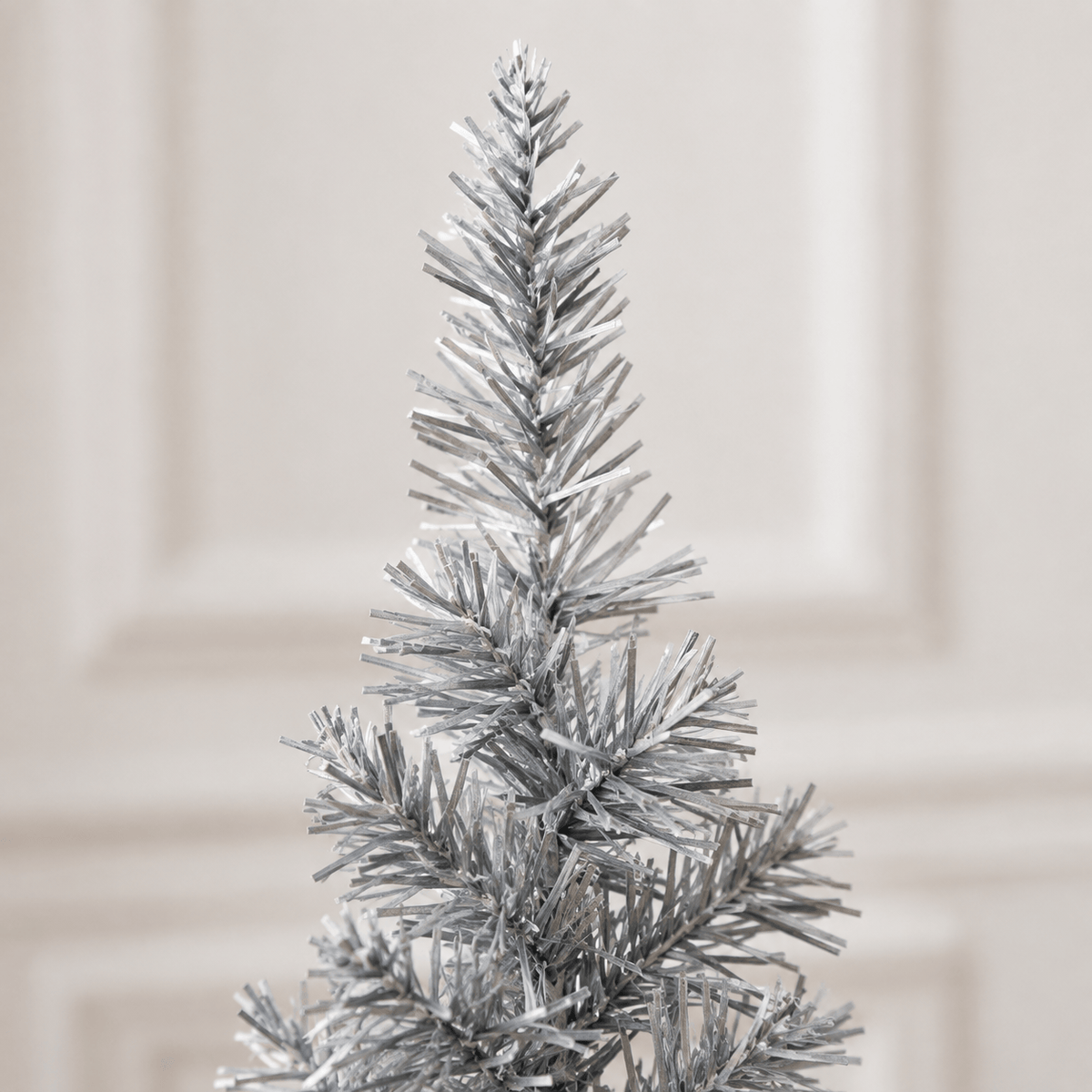 Silver Pencil Artificial Christmas Tree, 294 Tips, Unlit Slim Design