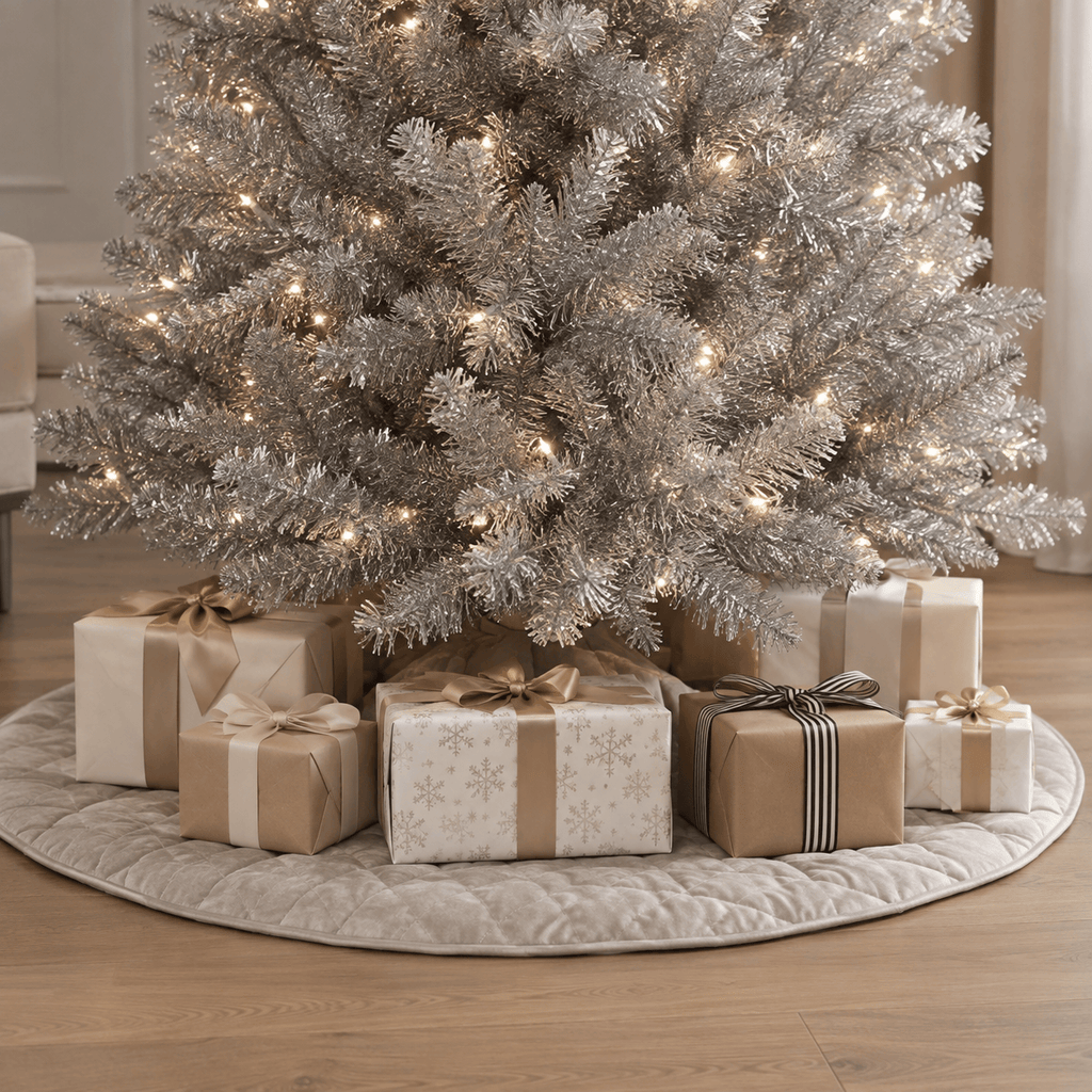 Silver Pencil Artificial Christmas Tree, 294 Tips, Unlit Slim Design