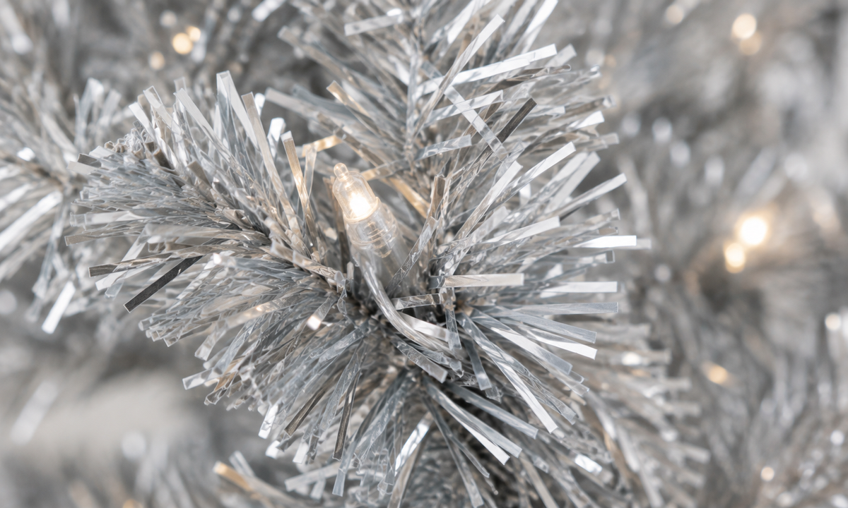 Silver Pencil Christmas Tree with 294 Realistic Branch Tips - Fullness