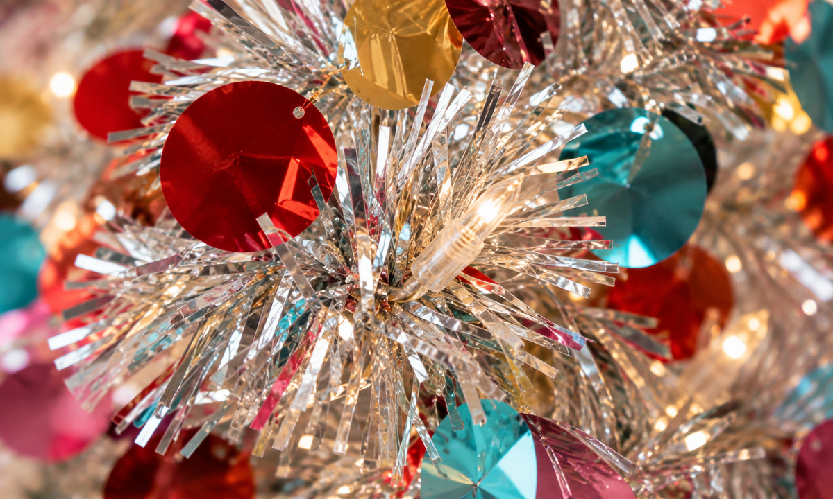 Silver Pop-Up Christmas Tree with Colorful Ornaments - Fullness
