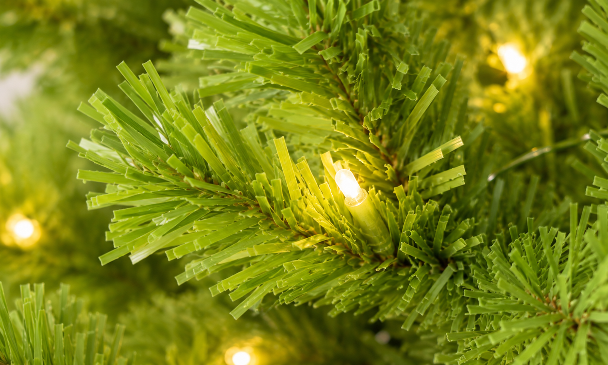 Whimsical Green Pre-Lit Christmas Tree with Bent Top - Fullness