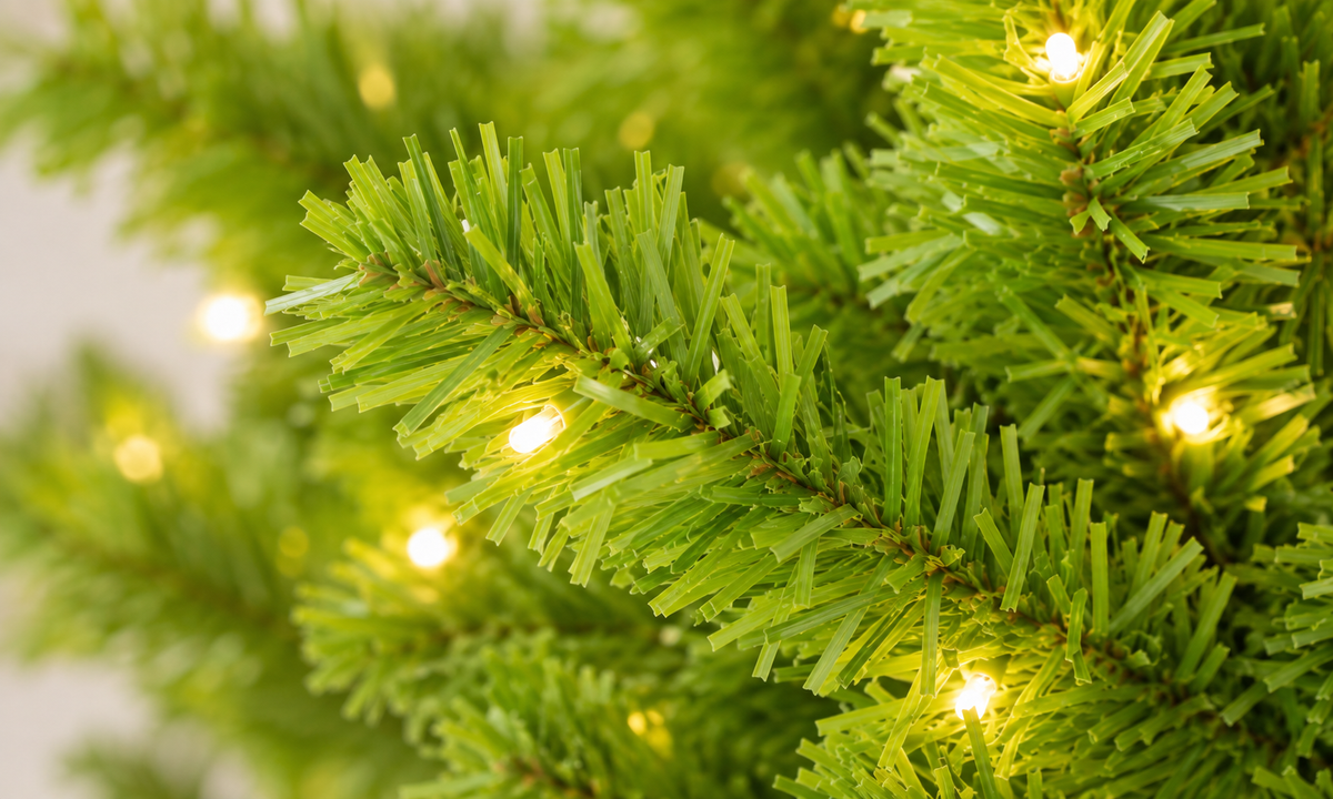 Whimsical Green Pre-Lit Christmas Tree with Bent Top - Realism