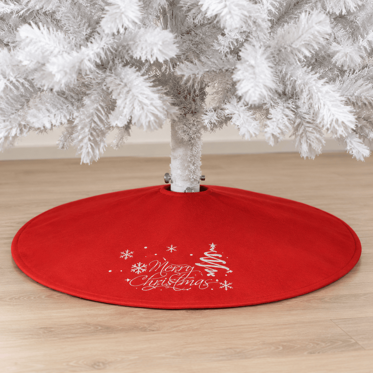 White Artificial Christmas Tree with 1,000 PVC Branches & Steel Stand