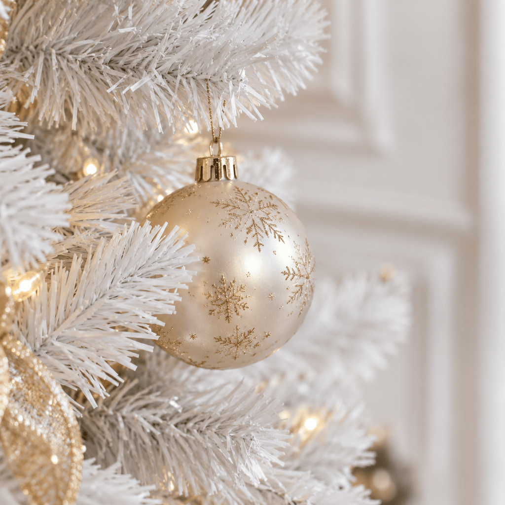 White Artificial Christmas Tree with 1,000 PVC Branches & Steel Stand