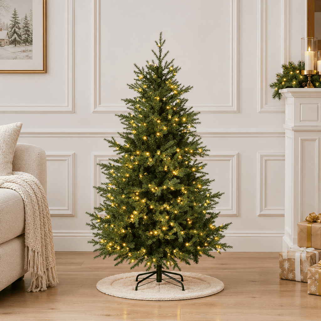 6' White Artificial Christmas Tree with 1000 Tips & Steel Base