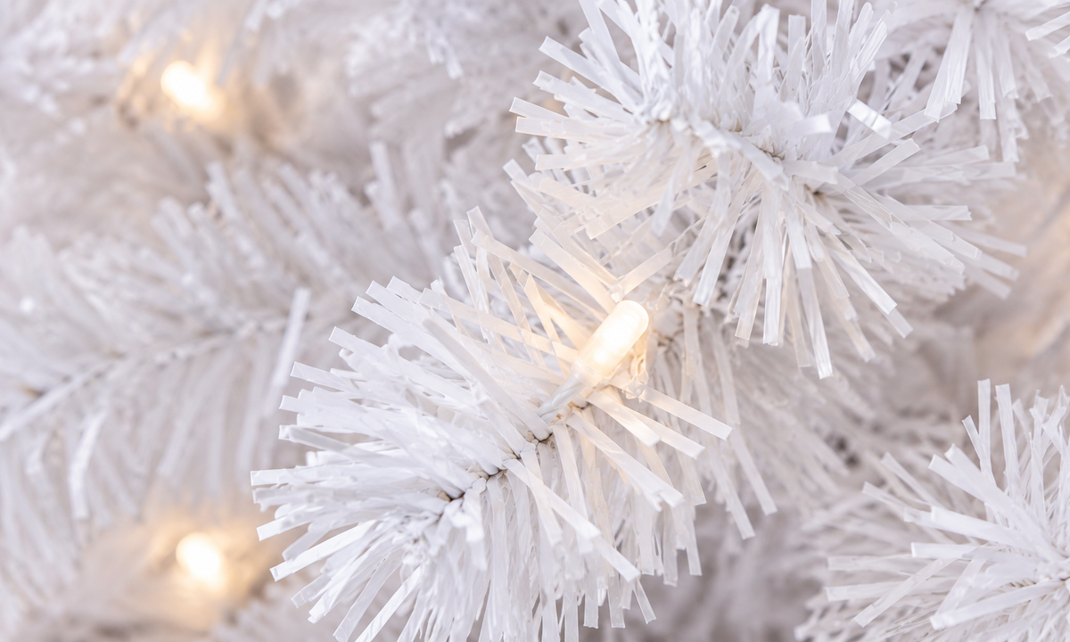 White Artificial Christmas Tree with Metal Stand - Fullness