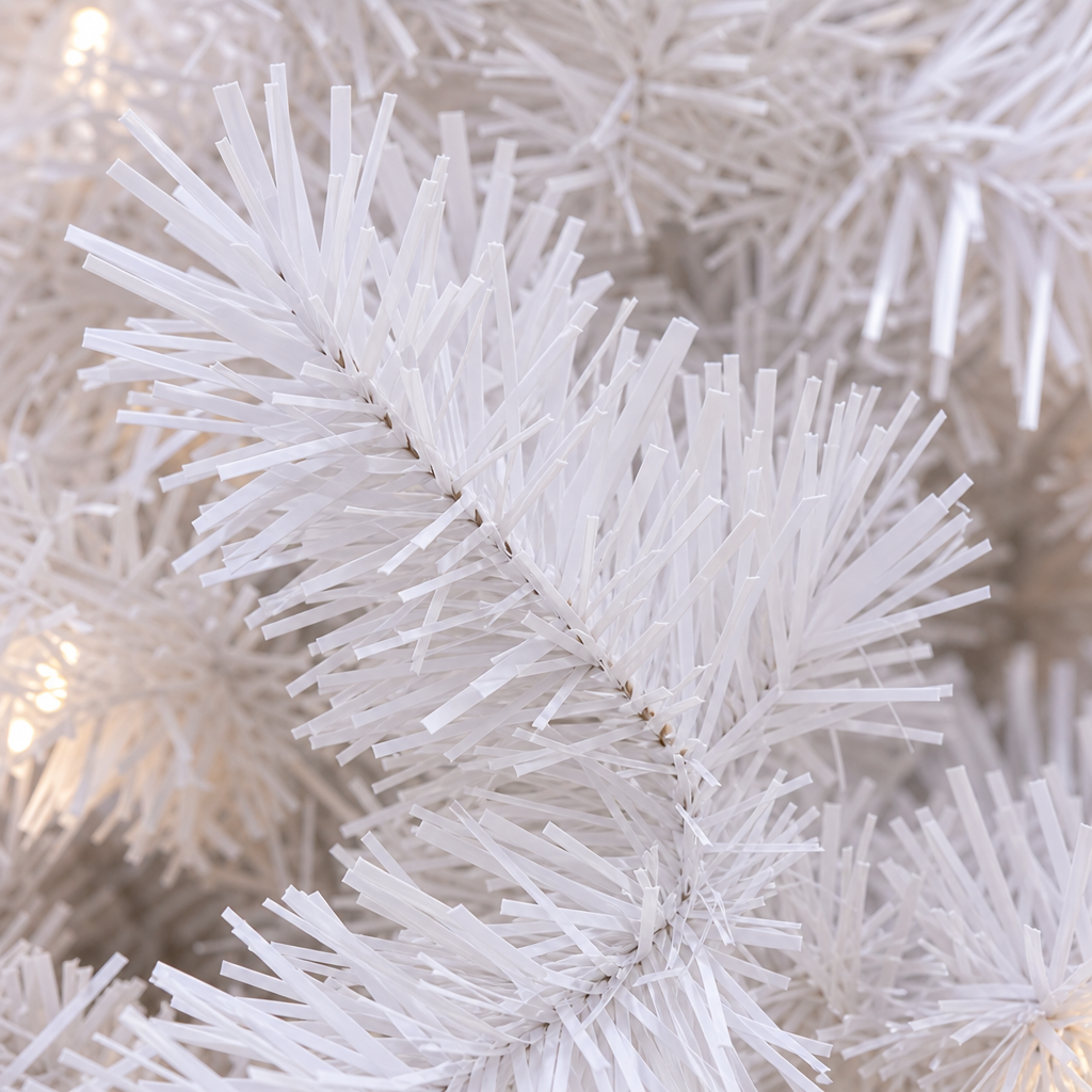 White Artificial Christmas Tree with Metal Stand - Realism