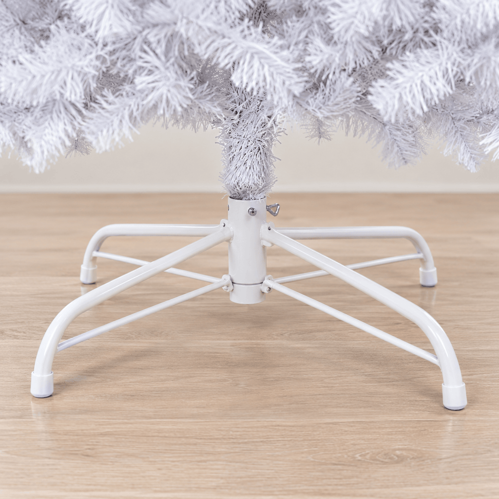 White Artificial PVC Christmas Tree with Metal Stand, Full Shape