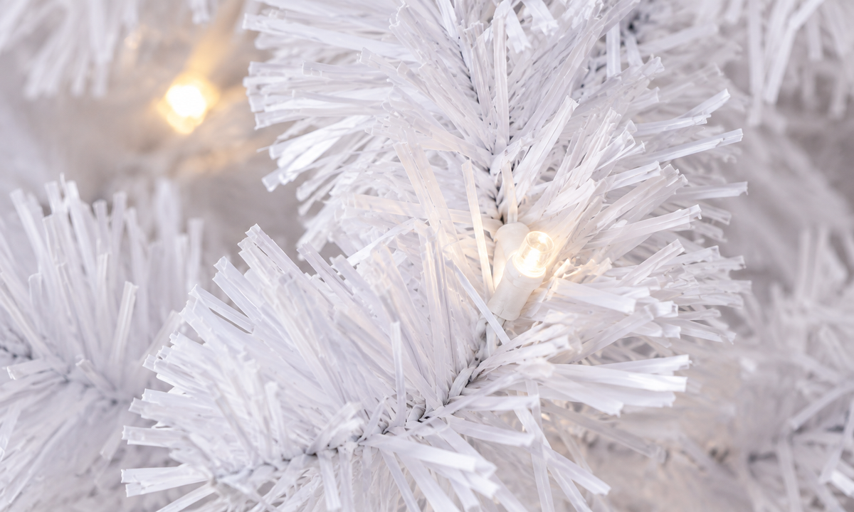 White Christmas Tree with Metal Stand - Fullness