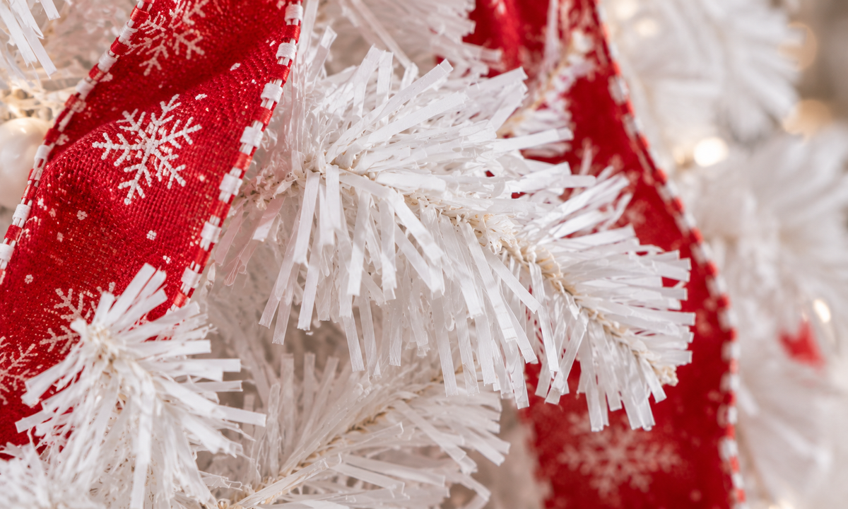 White Pre-Decorated Pop-Up Christmas Tree with LED Lights - Realism