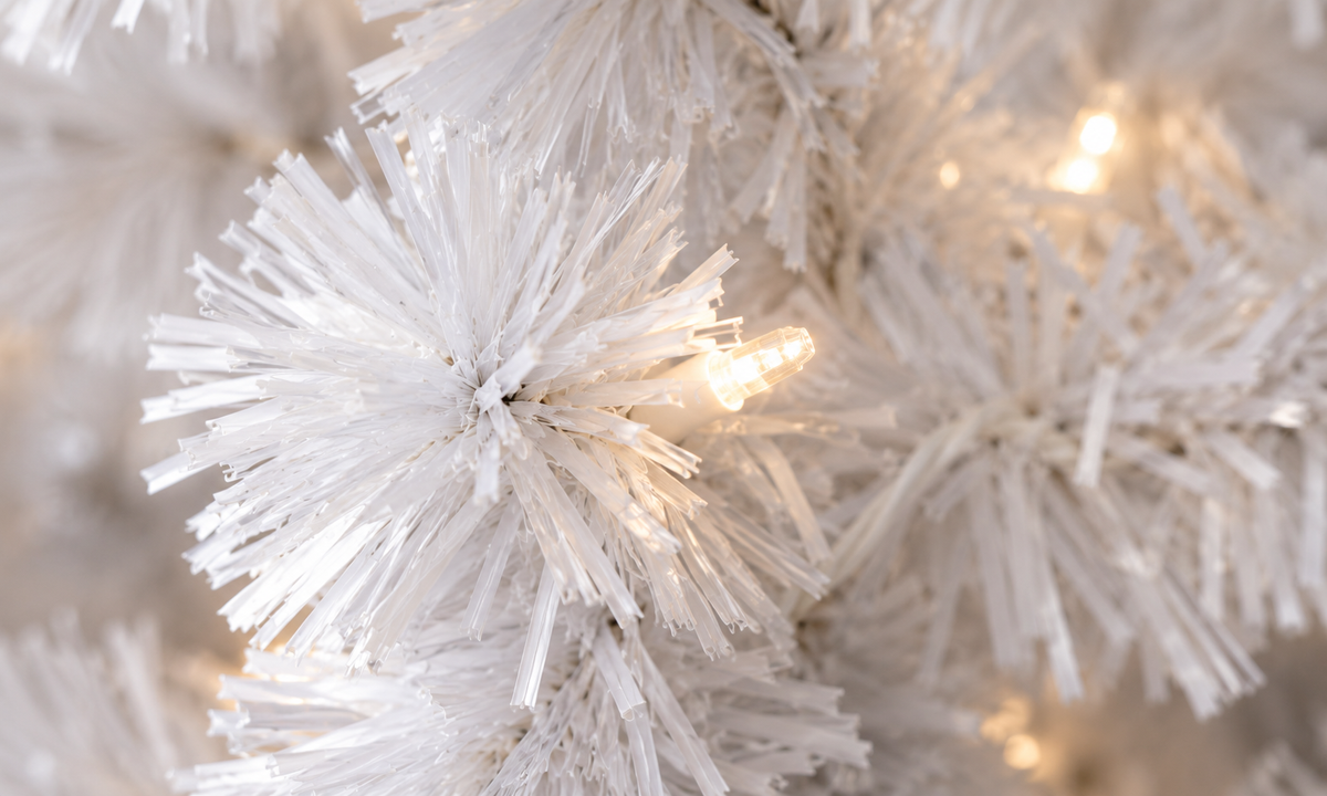 White Pre-Lit Christmas Tree with 400 LED Lights - Fullness