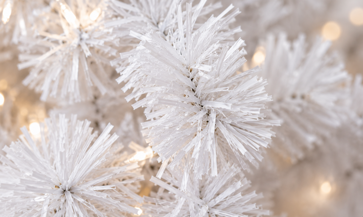 White Pre-Lit Christmas Tree with 400 LED Lights - Realism