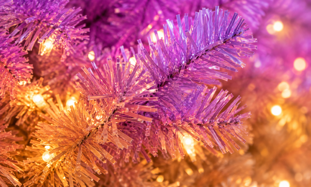 White Pre-Lit Christmas Tree with Color-Changing LED Lights - Realism